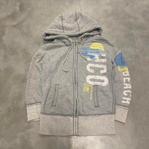 Vintage y2k 90s holister hco spell out surfing socal women's zip up hoodie Xs